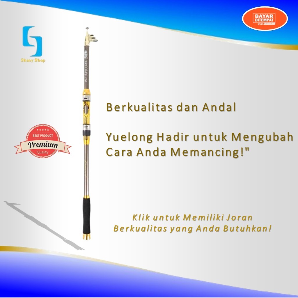 Joran Pancing Laut Carbon Fiber Kuat 20kg - YUELONG Alat Pancing Antena Portable A3