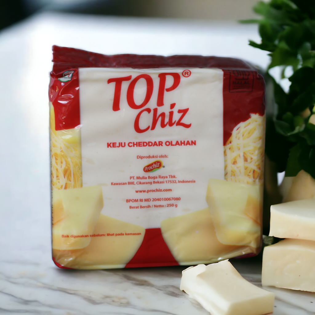 

Keju Top Chiz 250gr - Keju Cheddar Topchiz