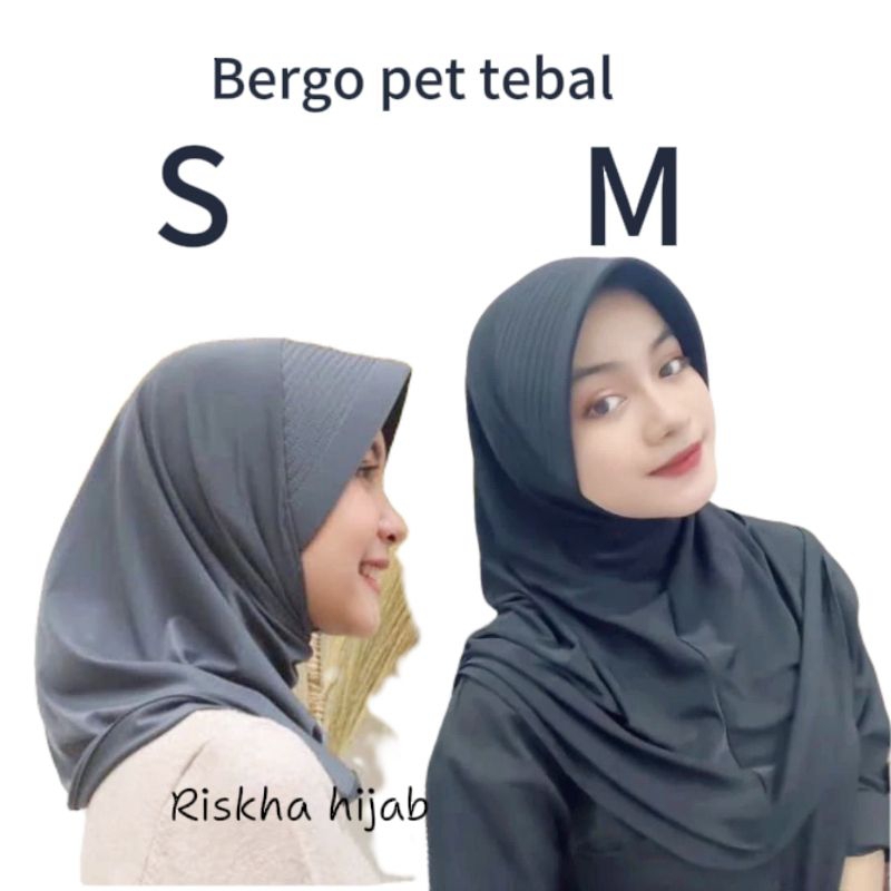 jilbab sport pet tebal/bergo sport /kerudung olah raga/hijab bergo pet lebar