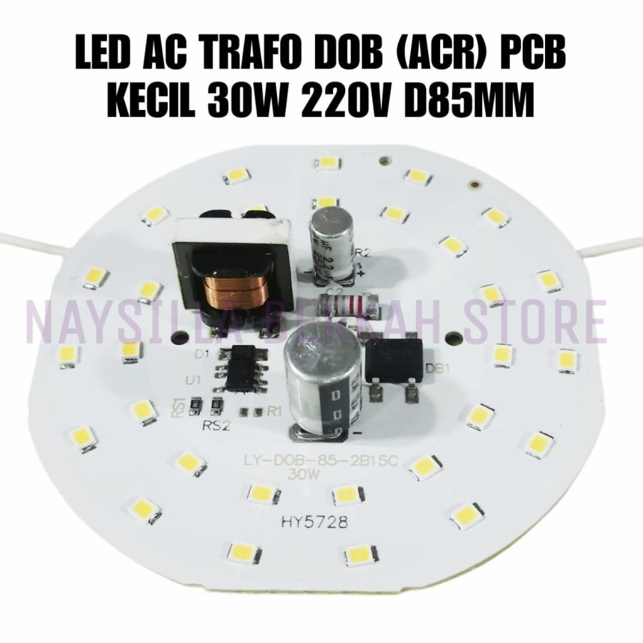 PCB LED AC TRAFO 30W 220V DOB (ACR) UKURAN PCB KECIL 85MM