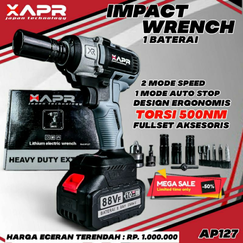 AP127 IMPACT WRENCH GARANSI RESMI 3THN 500NM APR JAPAN model DeWalt mesin pembuka buat roda cvt