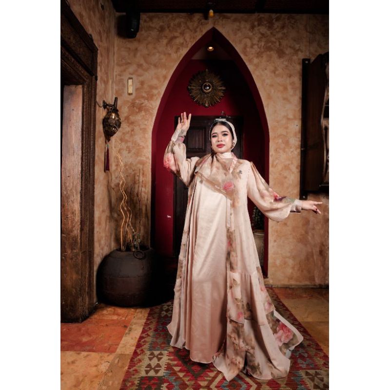Shellasaukia dress abaya gradasi flowers