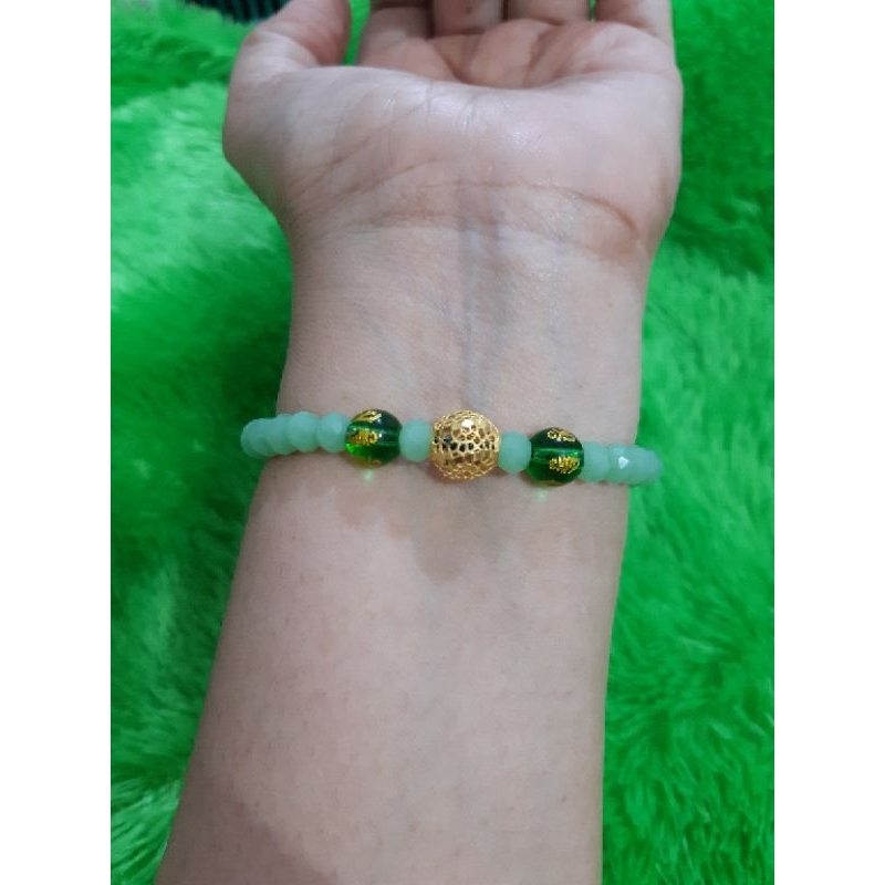 Gelang Ceko Hijau Variasi Emas Krawang 0,5gram Sar Nusantara