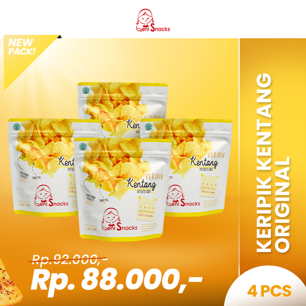 

Leni Snacks 4 Pcs Keripik Kentang Original (New Pack)