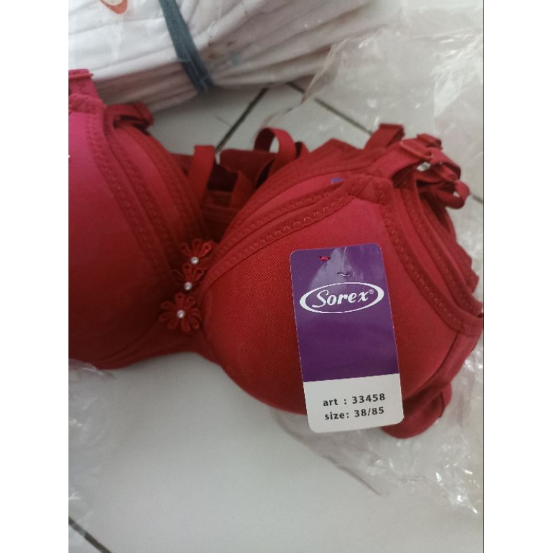 Pakaian Dalam Wanita BH Bra Sorex 33458 tanpa kawat variasi merah TOP BRAND
