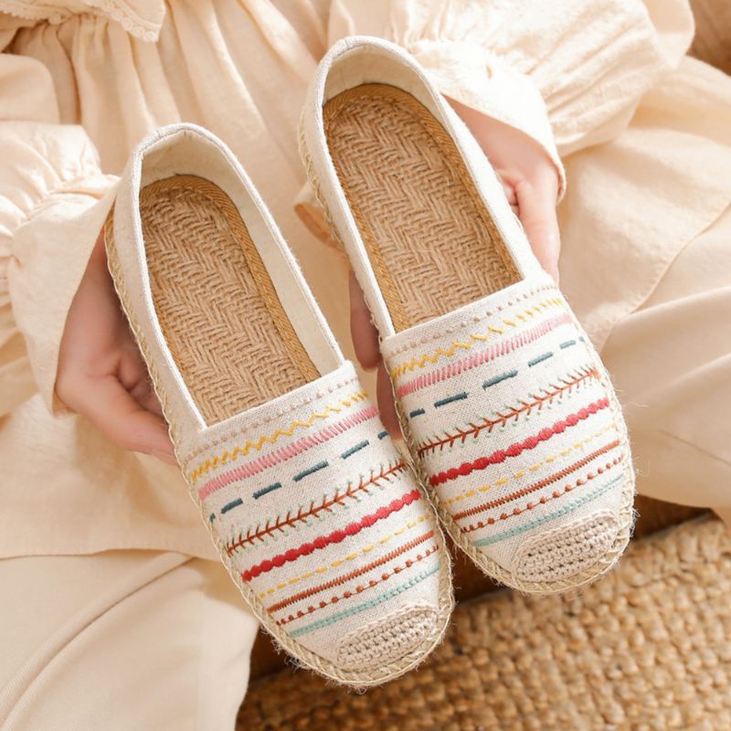 Sepatu Wanita Import Espadrilles Slip On Kanvas Salur