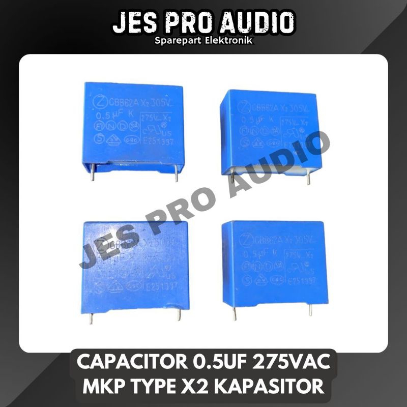 CAPACITR 0.5UF 275VAC MKP TYPE X2 KAPASITOR