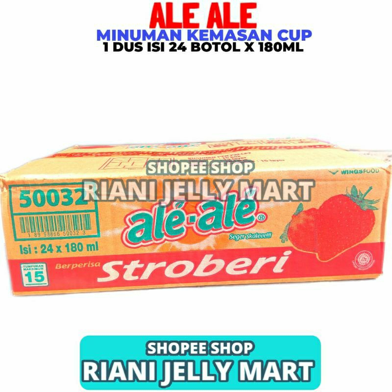 

Minuman Ale Ale Rasa Stroberi 1 Dus Isi 24 Botol 180ML