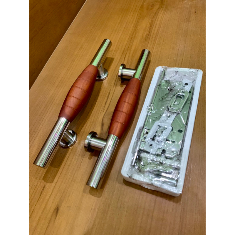 Handle Pintu Rumah motif kayu / Gagang Pintu Antik