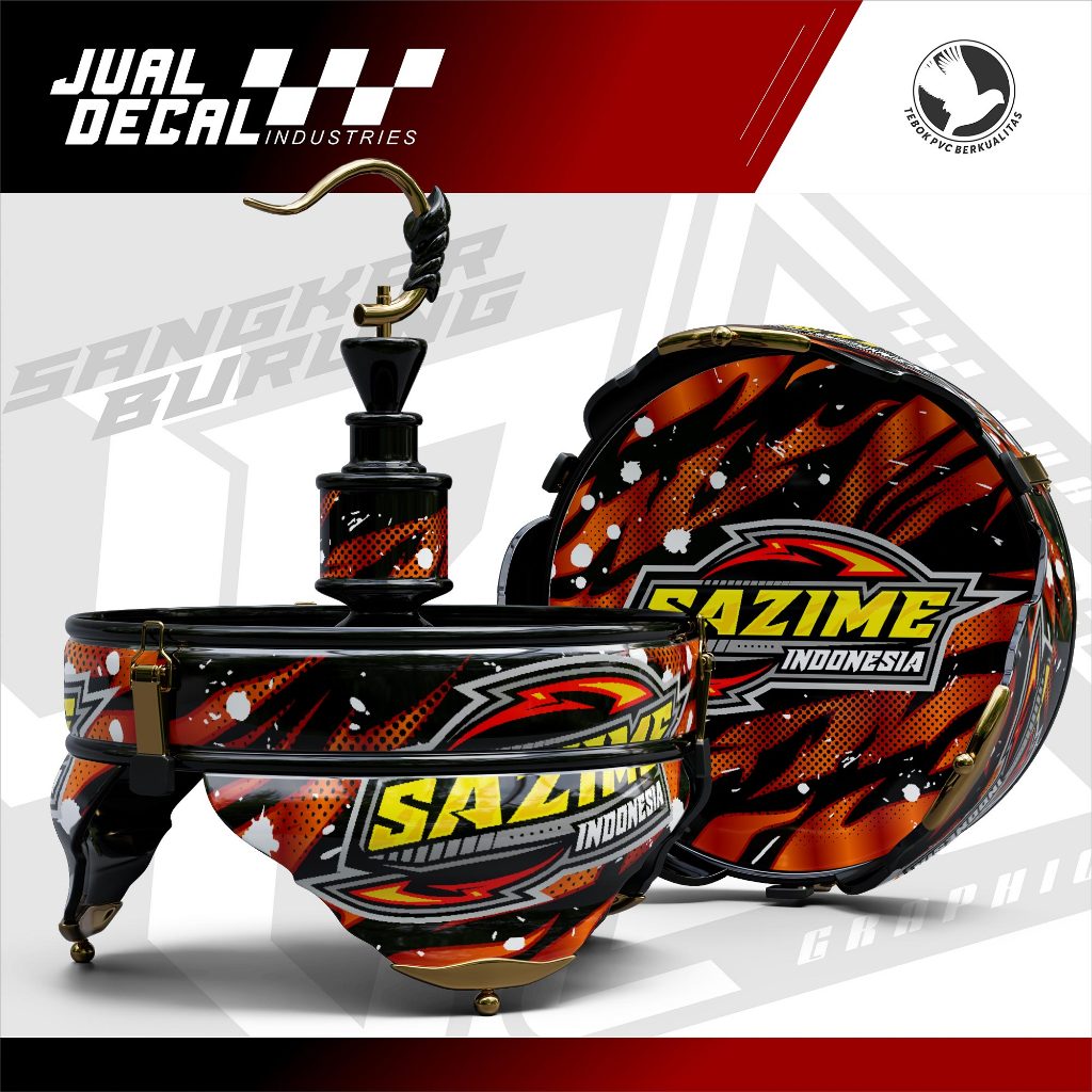 Stiker Sangkar Variasi SAZIME FIRE Decal Tebok LOVEBIRD Burung PLECI HELOPET Custom