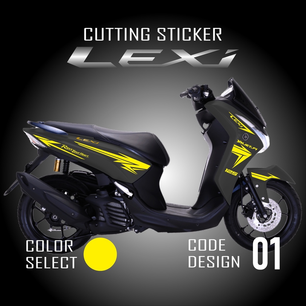 striping cutting lis bodi motor lexi 125 code 01 set sudah kanan kiri stiker motor anti air