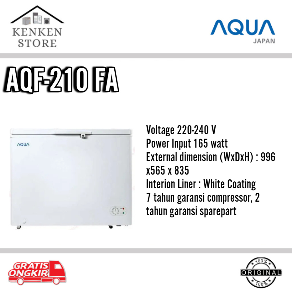 CHEST FREEZER AQUA AQF-110 FA 100LITER AQF-210FA 197L