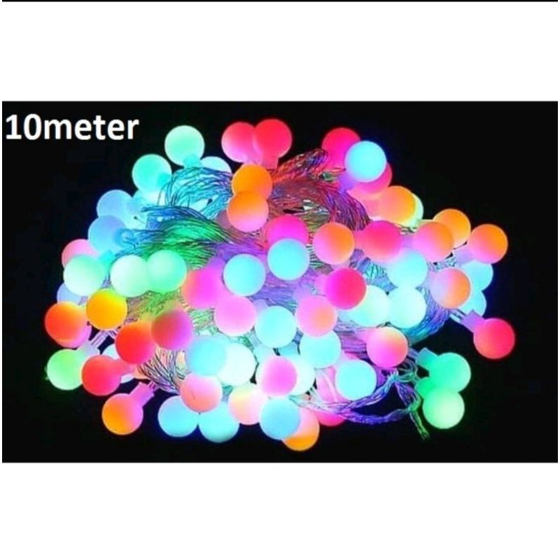 Lampu Tumblr Lampu Hias Natal Anggur 10 Meter / Lampu Tumblr Bola Bintang Warna Rainbow