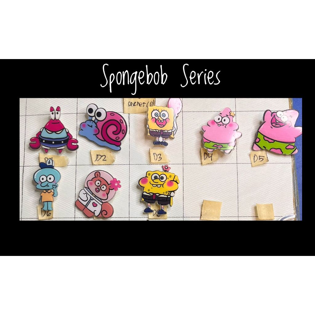 Mores Pin Akrilik Lucu Aksesoris Seri D (Spongebob series) untuk Tas Cute Pin Brooch Pin Bros Acryli