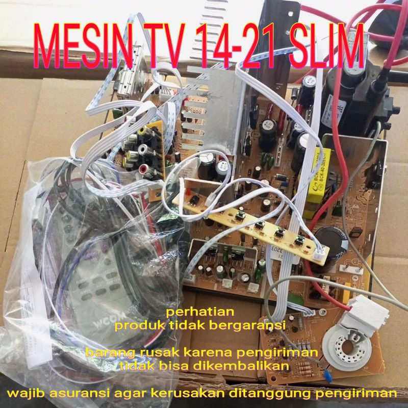 mesin tv slim 21 inch analog / digital dan tanpa tuner
