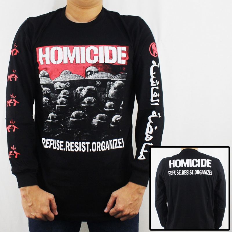 KAOS MUSIK HOMICIDE REFUSE.KAOS HOMICID SIZE M L XL .KAOS MUSIK MURAH