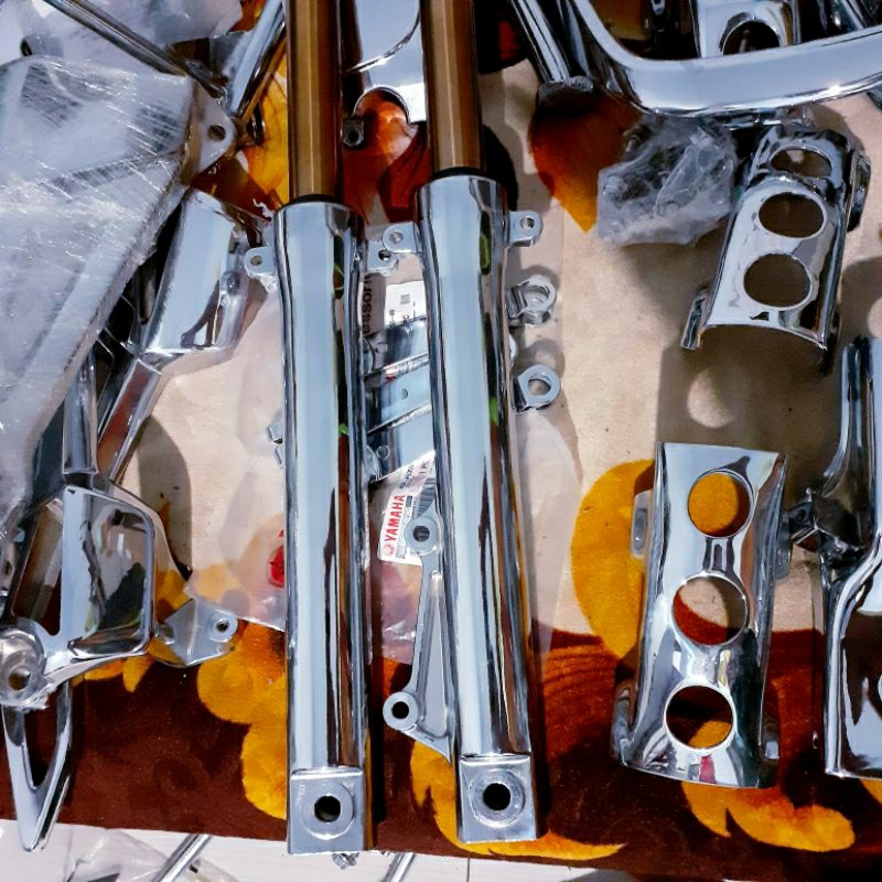 peredam kejut buttum shok sok depan megapro tiger chrom ori original set As gold