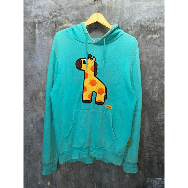 hoodie pancoat jerapah hijau stabilo