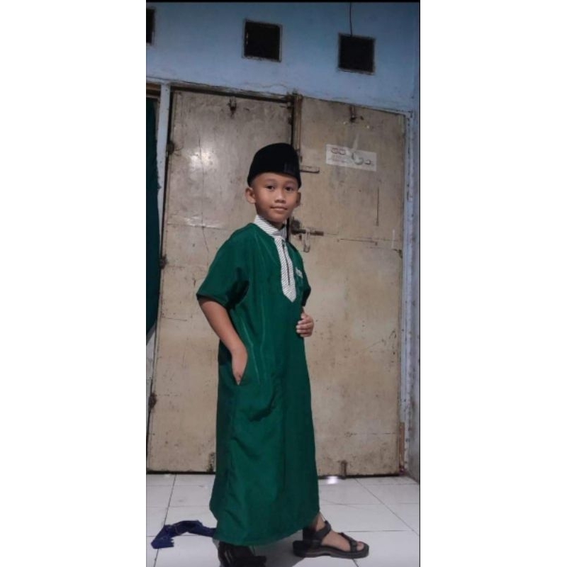 jubah muslim anak laki laki lengan pendek, jubah arabic