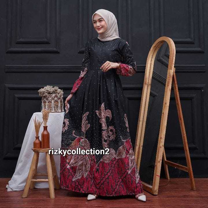 Rizky_collection2 - MS GAMIS BATIK SRIWEDARI MAXI BUMIL/BUSUI KATUN SOGAN ALLSIZE & JUMBO