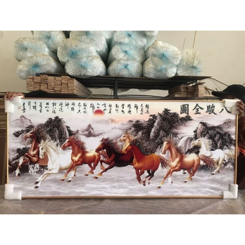 Hiasan Lukisan porselain Diamond 5D Kuda uk : 80 x 180 cm
