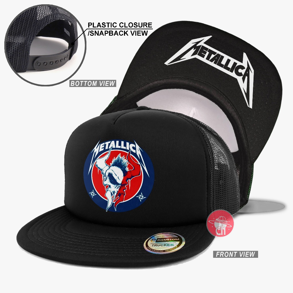Metallica Snapback /Topi Trucker /Topi Jaring /Trucker Hat /Trucker Cap /Topi Original /Topi Pria /T