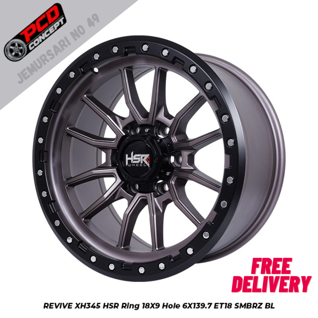 FREE ONGKIR Velg Mobil REVIVE XH345 HSR R18X9 H6X139,7 ET18 SMBRZ/BL Cocok Untuk Isuzu Dmax, mu-X, P