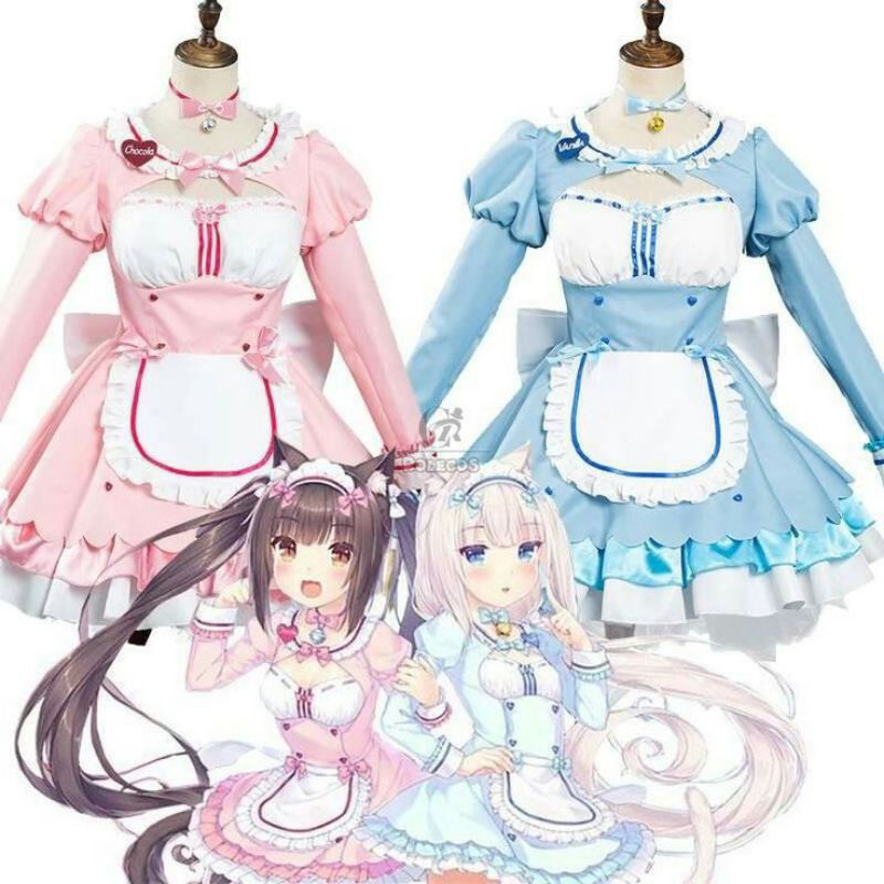 Game Nekopara Vol 4 Vanilla Chocola Maid Cosplay Costume Anime Female