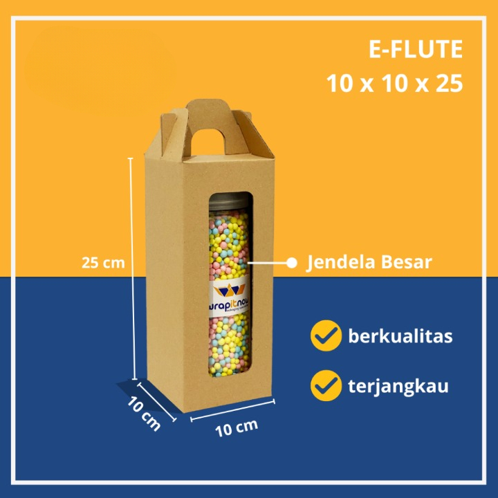 

( 10 pcs ) Box Jinjing Toples Jar 1000ml Kardus Tenteng Botol Kale 1 Liter Packaging Hampers Ukuran 10x10x25 cm