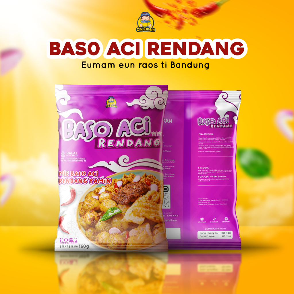 

Cik’Emam - Baso Aci Rendang Instan Yamin Pedas Gurih Nyemek Original Bakso Aci Boci Cikemam Cik'emam Cik_emam Viral