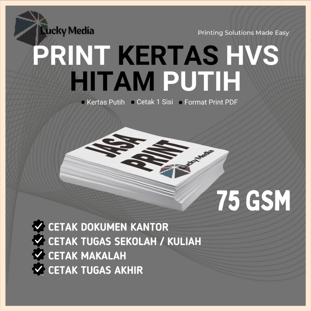 

Print Online Kertas HVS A4 A5 A6 F4 A3 75gsm High Quality Hitam Putih Cetak Dokumen Sempro Sekolah