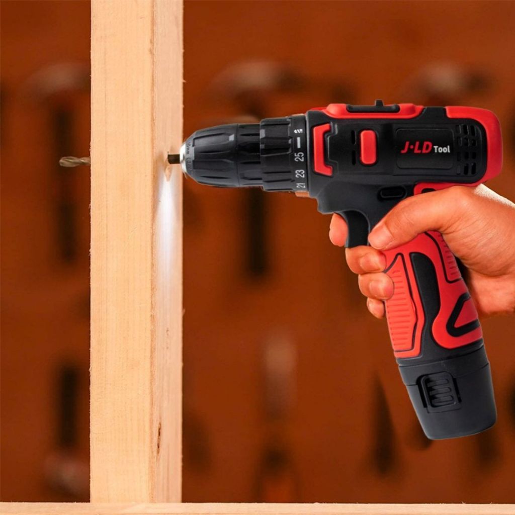 Mesin Bor Portable Cordless JLD 12V 10mm Chuck Bor Besi Tembok/alat bangunan