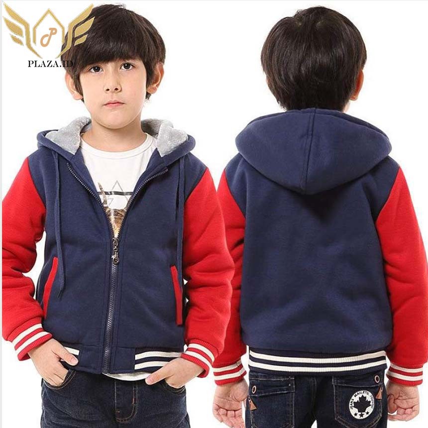 Jaket Varsity Jaket Baseball Cewek Cowok Jaket Berkancing navy meraah Hoodie Korean Style Bahan Flee