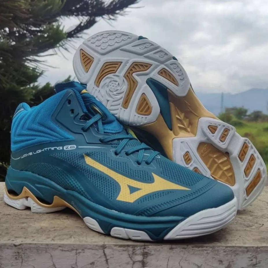 (BAYAR DITEMPAT) DS SEPATU VOLLY MIZUNO WLZ 6 MID TOSCA IMPORT PREMIUM VIETNAM OLAHRAGA VOLI PRIA