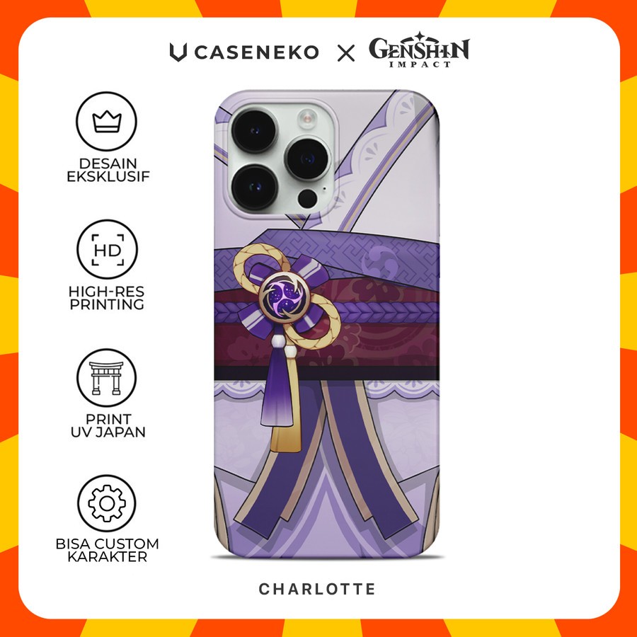 Custom Case Raiden Shogun Ei Genshin Impact Casing HP 1