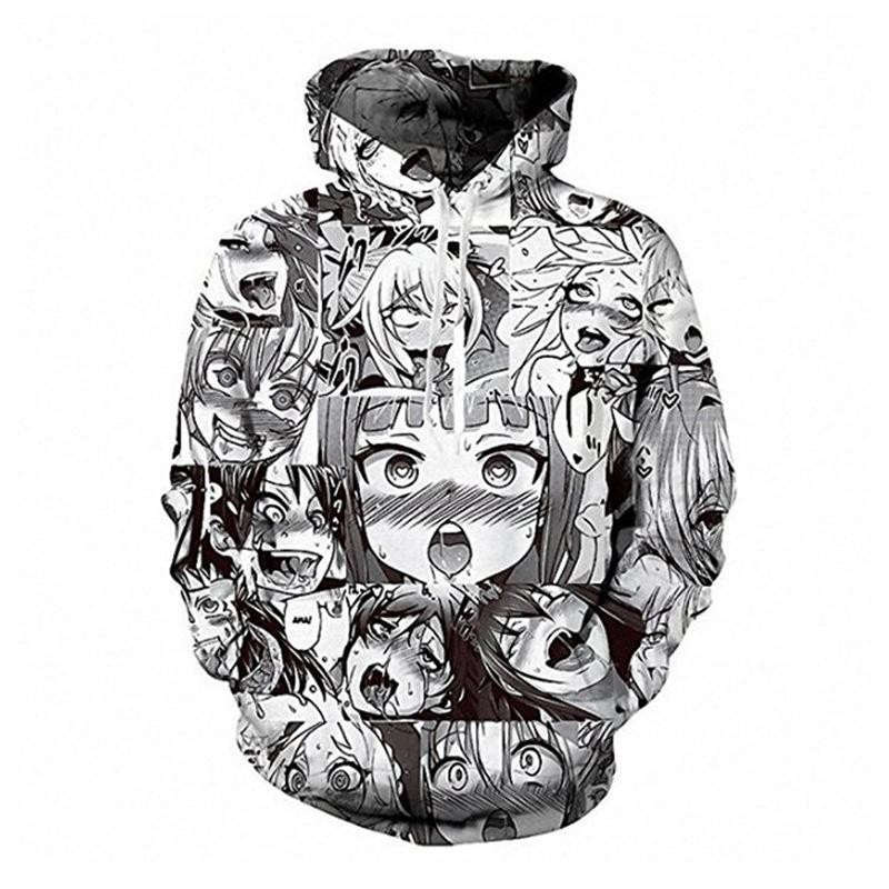 Cartoon Anime 3D Printed Hoodie Graphic Pullover Ahegao Hentai Sweatshirts