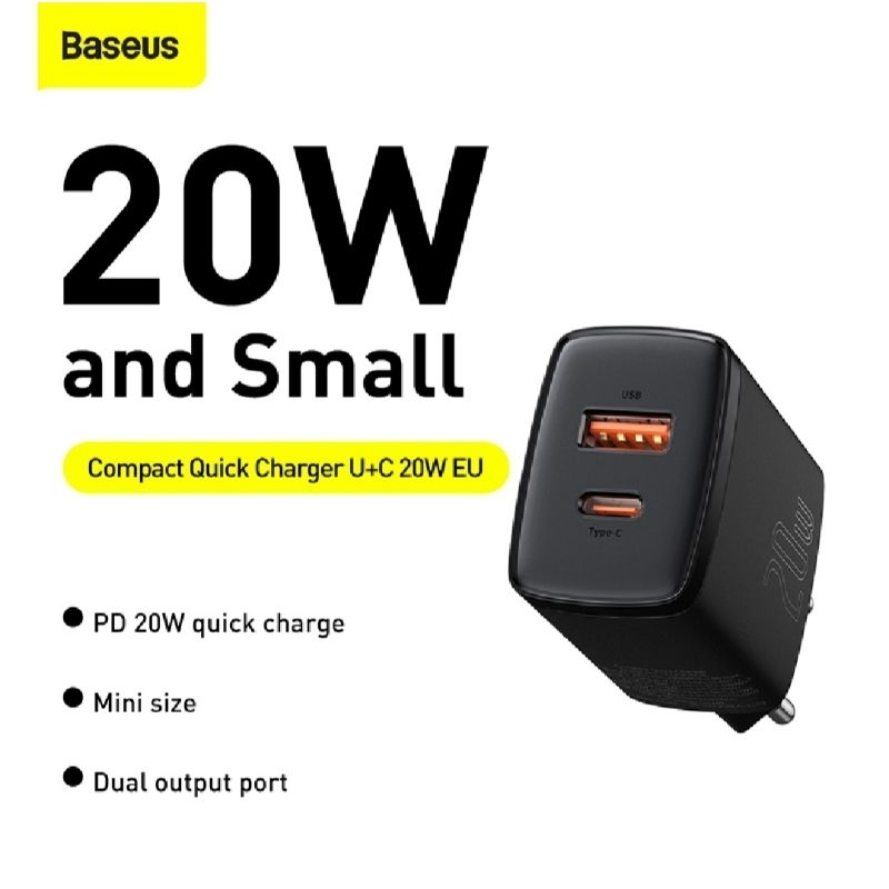 KEPALA CHARGER BASEUS CUBE PD 20W