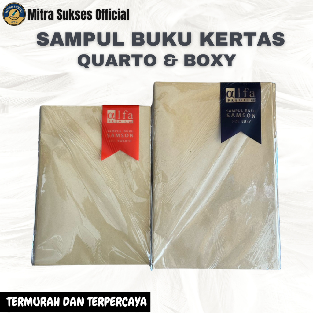 

ALFA SAMPUL BUKU COKLAT POLOS SIZE KWARTO DAN BOXY 1 PACK ISI 20 PCS