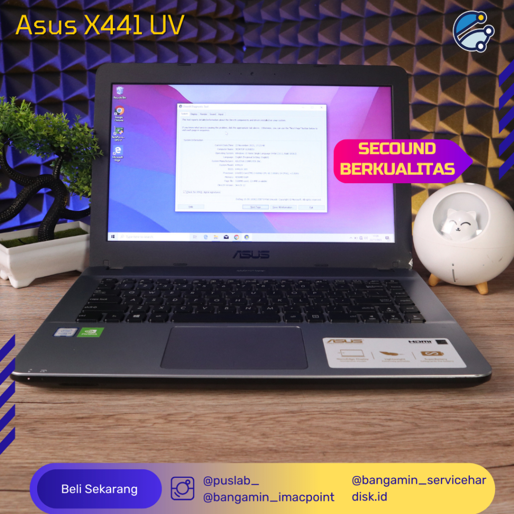 Asus X441 UV Laptop Bekas Berkulaitas