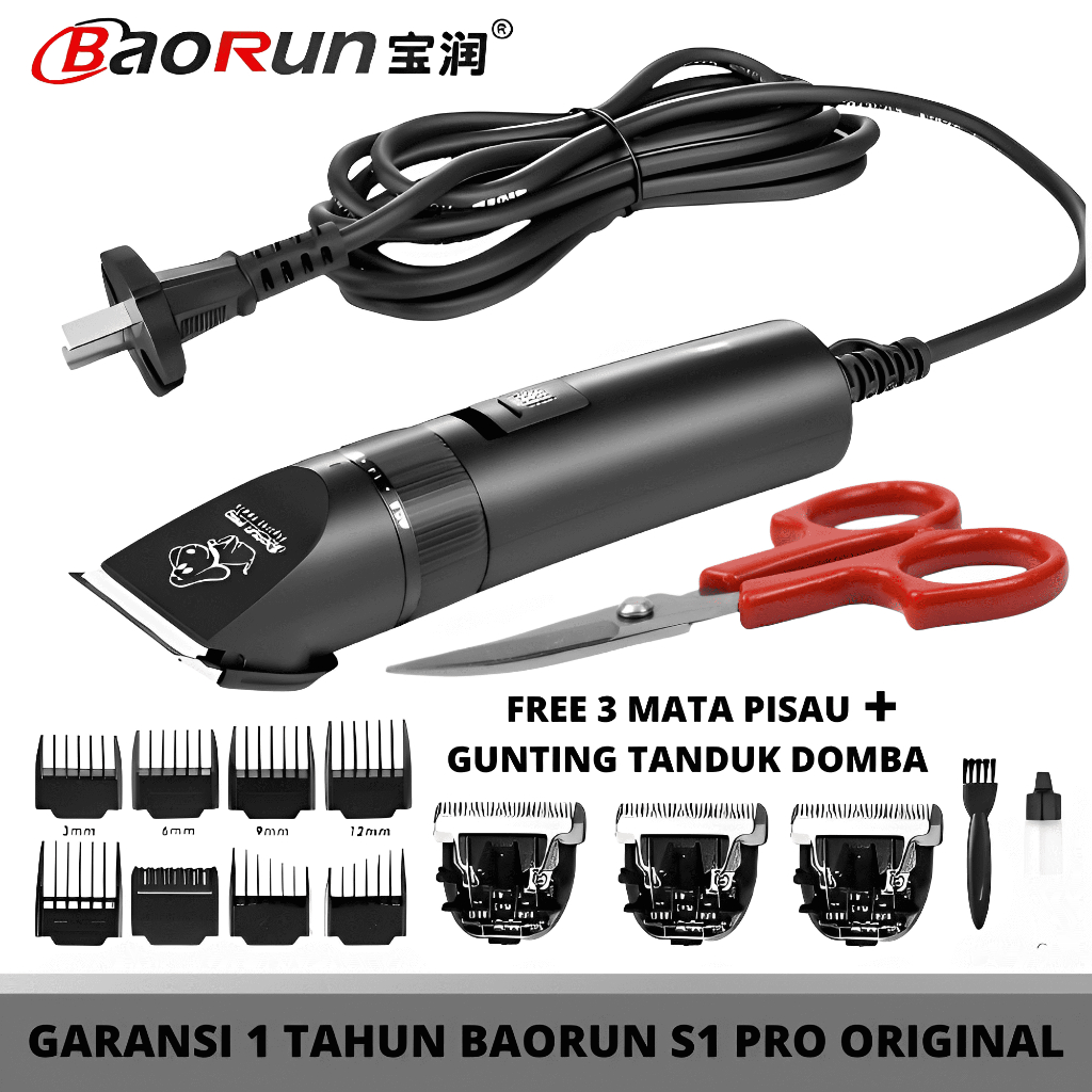 (100% ORIGINAL ) Baorun s1+ gunting tanduk domba - alat cukur hewan domba -