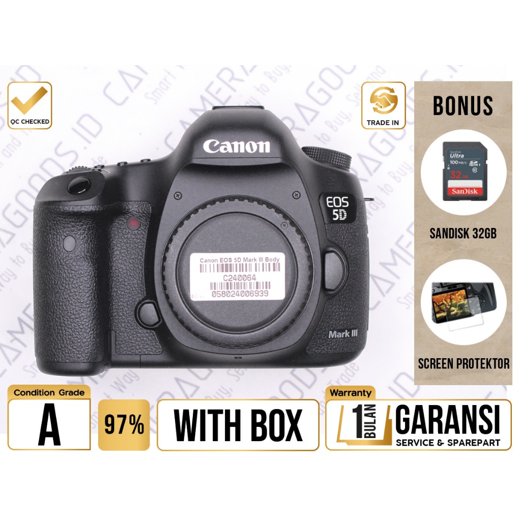 Canon Camera EOS 5D Mark III 5DIII 5D3 5 D mk III DSLR Full Frame Body Only Kamera Profesional Digit