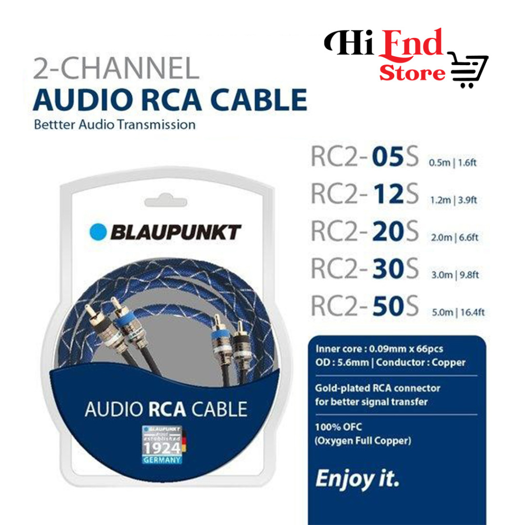 AUDIO RCA CABLE RC2 2 Channel Blaupunkt Kabel RCA