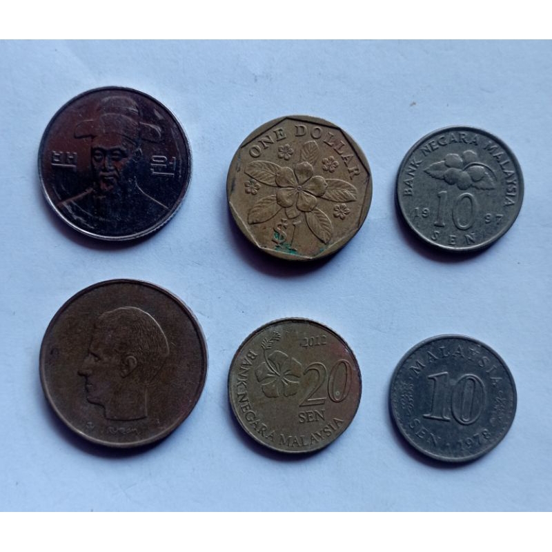 Borongan 6 Koin  uang Luar Negeri