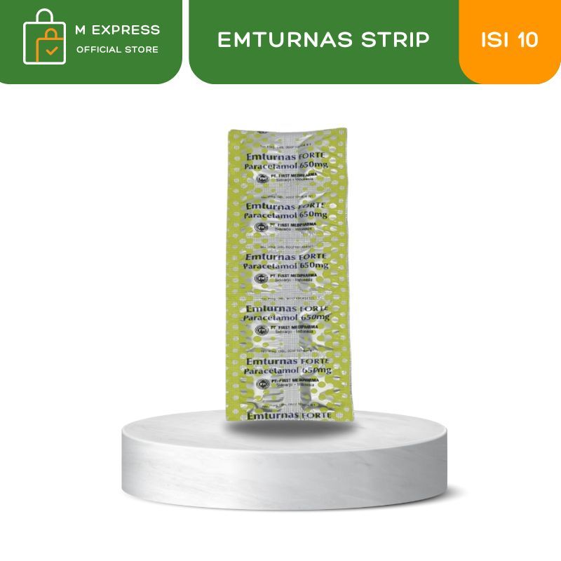 MEGAMART | EMTURNAS FORTE STRIP - Paracetamol 650mg Obat Sakit Kepala / Demam