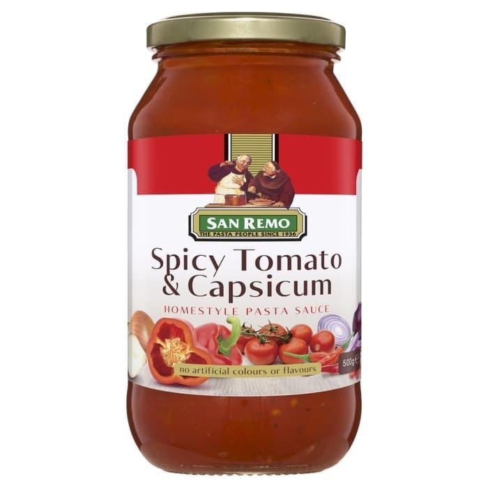 

San Remo Spicy Tomato & Capsicum Pasta Sauce 500gr Bumbu Spageti