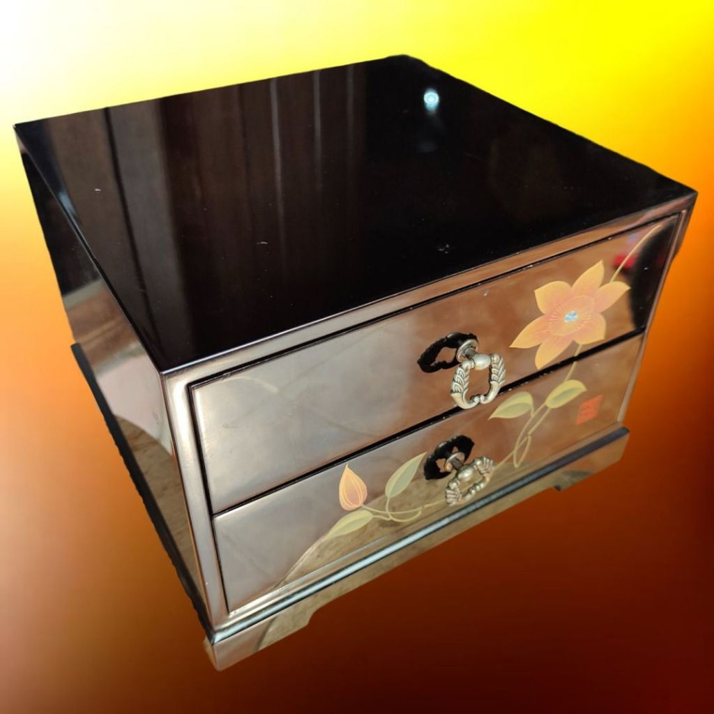 

Fine handworks 2-Drawer Document Box ala Japan(漆器:Shikki), Kotak Surat, 2-Laci