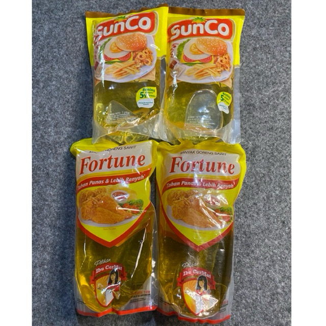 

MINYAK GORENG POUCH 1 LITER FORTUNE /SUNCO /SANIA JATENG