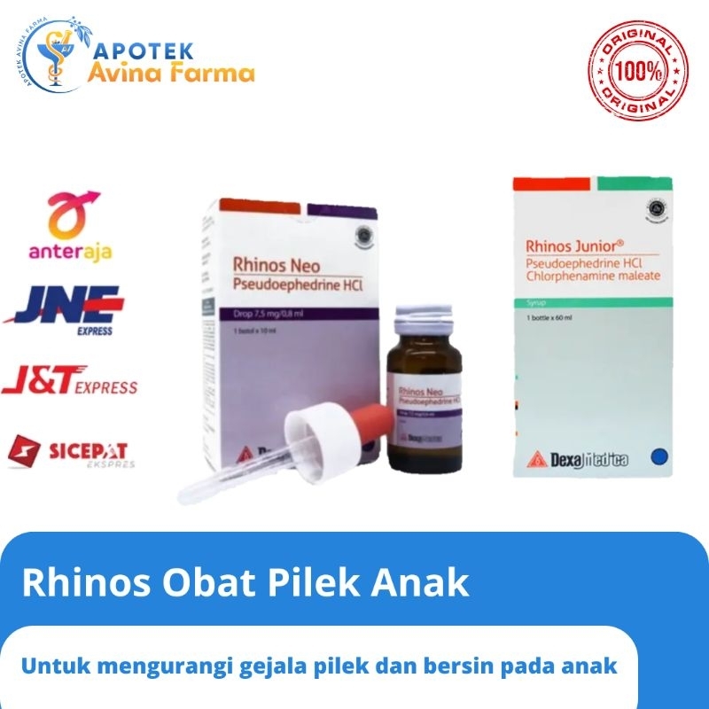 Rhinos Neo Drop / Rhinos Junior Sirup Obat Pilek Anak | Apotek Lumajang Murah