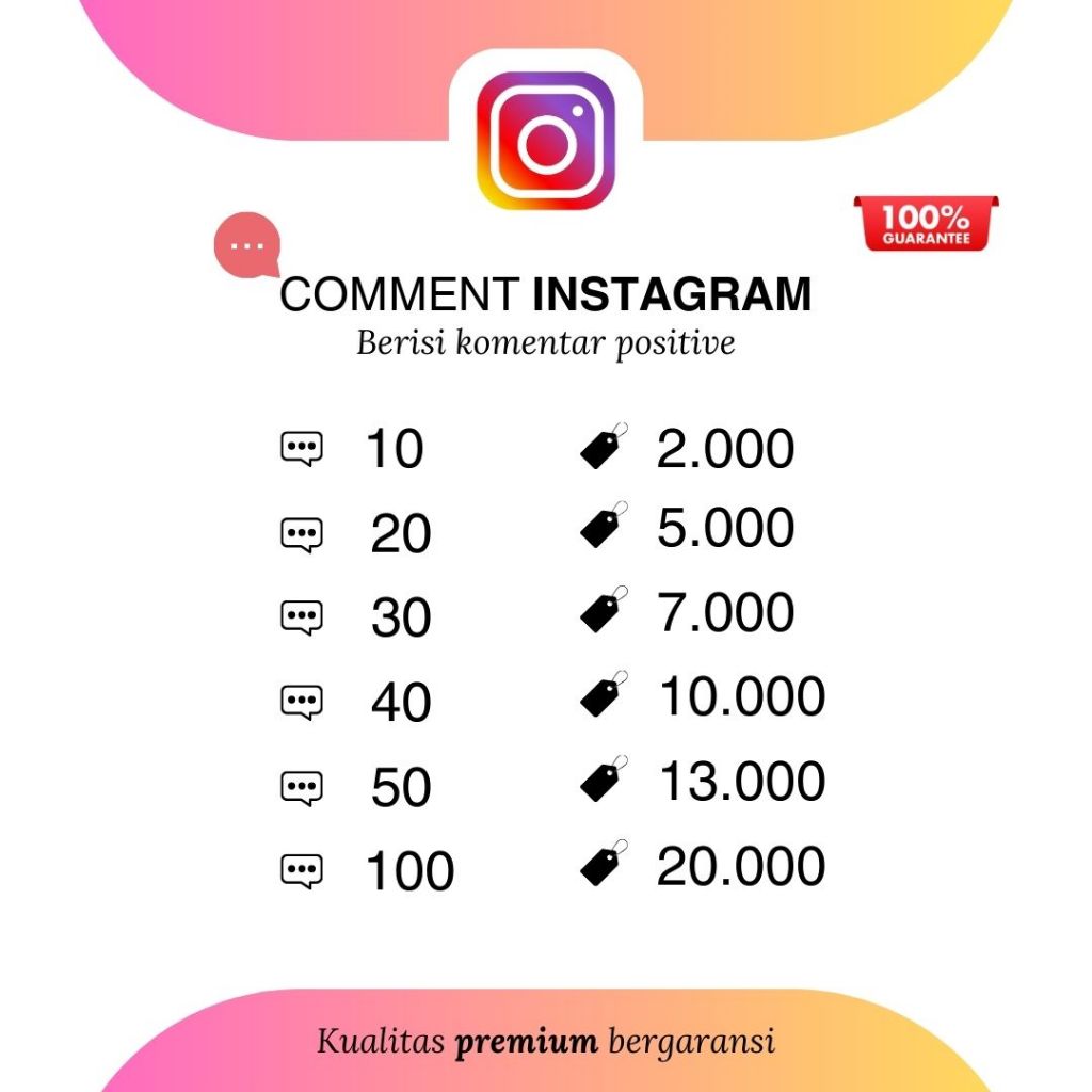 Comment Instagram/Buzzer/Penambah Komen/Positif/Negatif