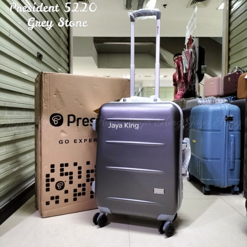 Koper Fiber 22 Inch PRESIDENT TSA Lock Tanpa Resleting Roda 4 Putar